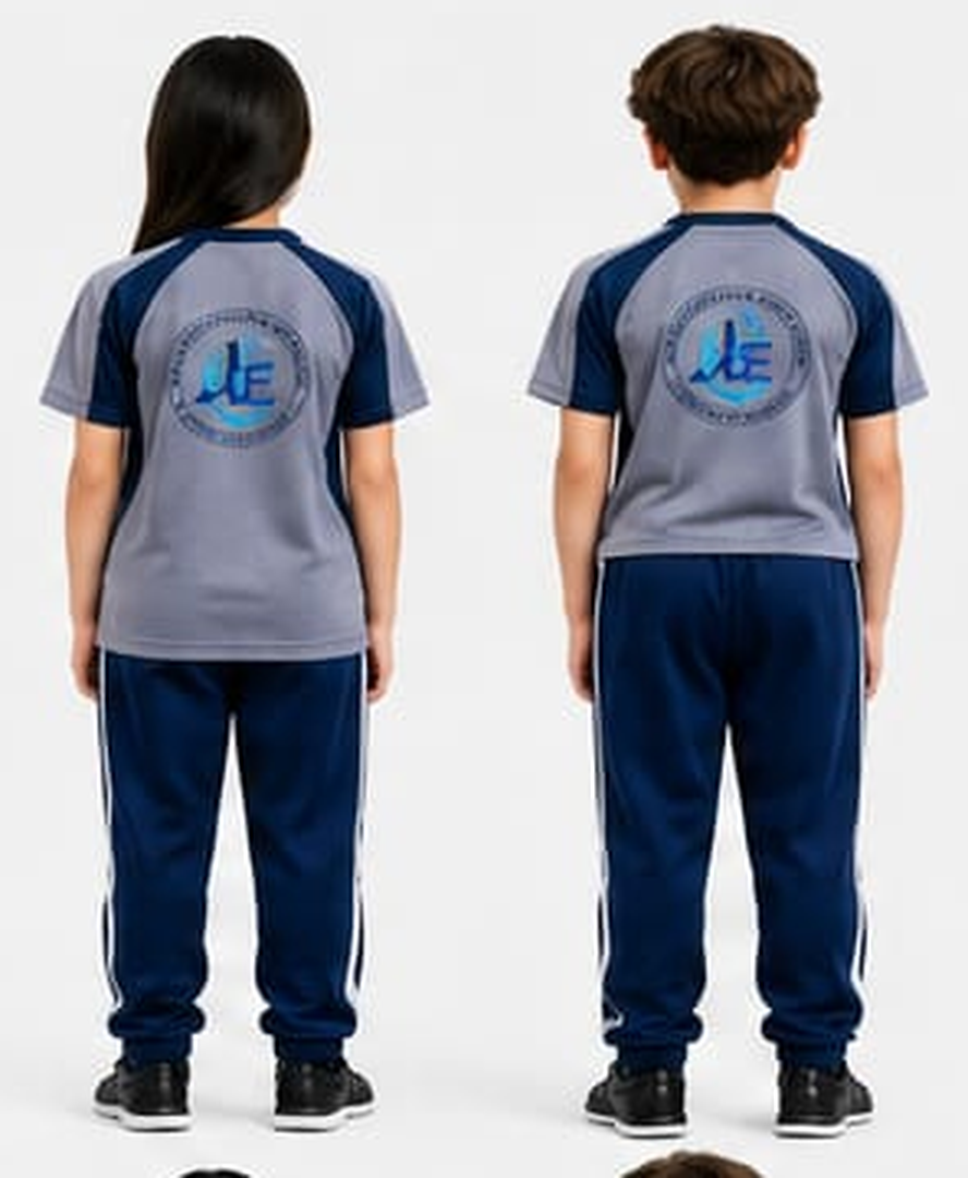 Pareja uniforme deportivo pantalon espalda — uniforme oficial IEP Nova Excellence